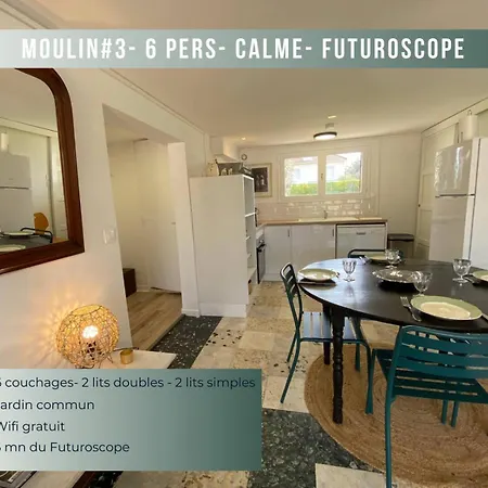 Apartment Moulin#3 - 6 Pers -calme-jardin&parking Futuroscope *